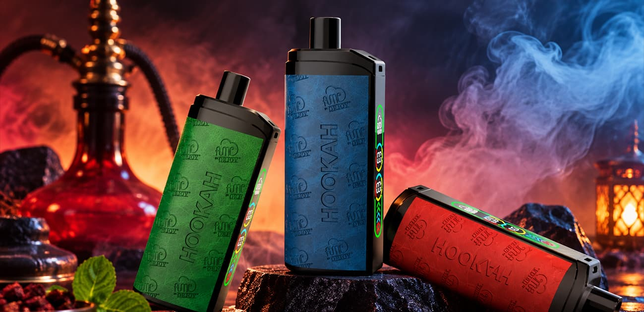 Fume Hookah 20K 2% disposable vape featuring a hookah-inspired design with 2% nicotine and up to 20,000 puffs.