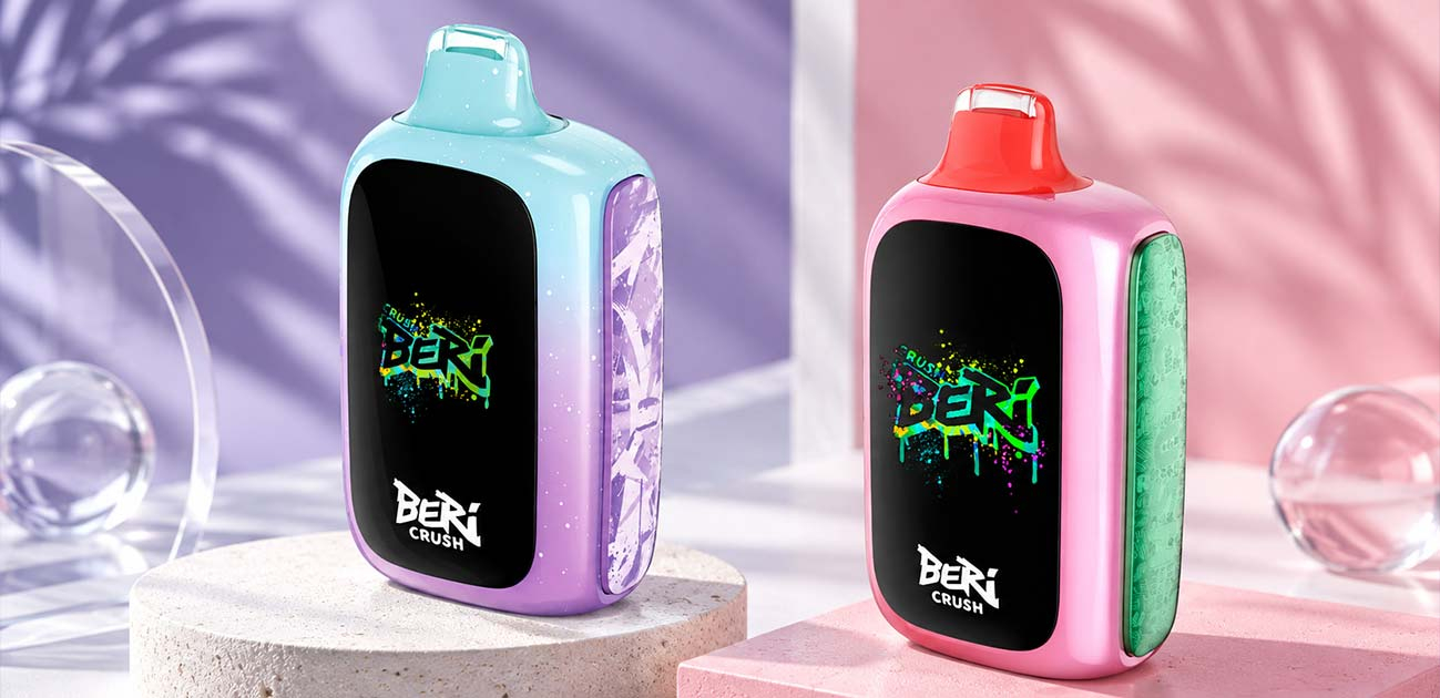 How to use the Beri Crush vape featuring two Beri Crush disposable vape devices with Rush mode.