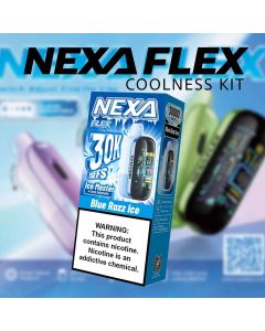 Nexa Flex 30K Coolness Edition Disposable Vape Kit with 30000 puffs adjustable coolness levels and 1200mAh rechargeable battery