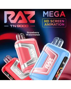 RAZ TN9000 Disposable Vape with 9000 puffs HD display adjustable airflow USB-C charging and real-time indicators