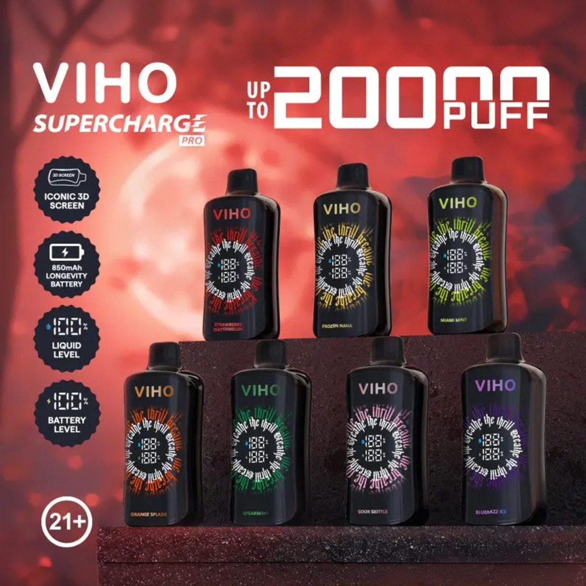 vivo vape flavors VIHO Vape | Supercharge 20K & TRX 50K Disposable Vapes