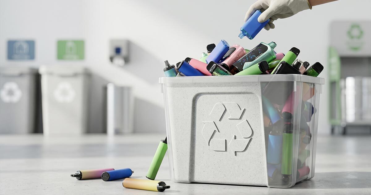 How to dispose disposable vapes safely in recycling bin with used vape devices