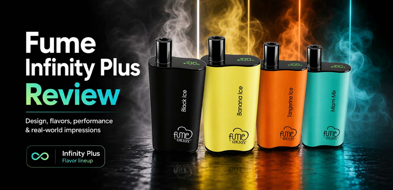 Fume Infinity Plus 4500 puff disposable vape review showcasing popular flavors, design, and performance