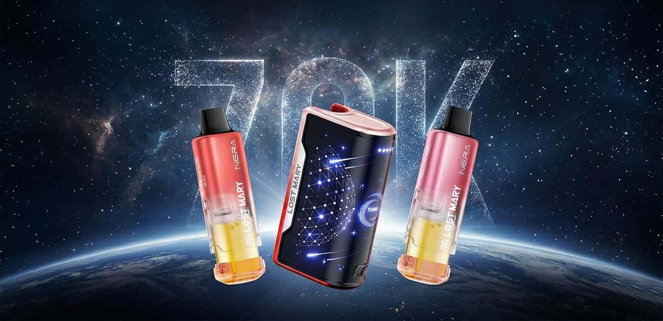 Lost Mary Nera Fullview 70K review showcasing dual pod system and immersive display