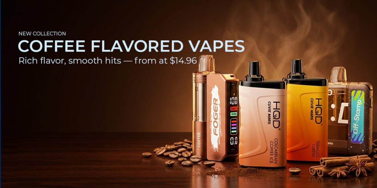 Coffee Flavored Vapes Collection - Foger, HQD Mars, Off-Stamp X-Cube Crystal at iVape Shop